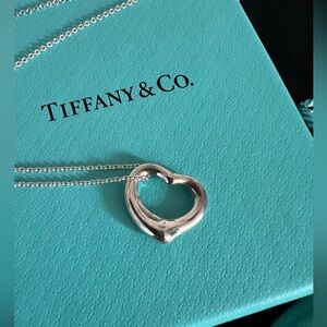 Tiffany & Co. Silver Elsa Peretti Open Heart Necklace